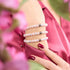 Marshmallow Chrome Glitter Glass x Bracelet Corde Rouge